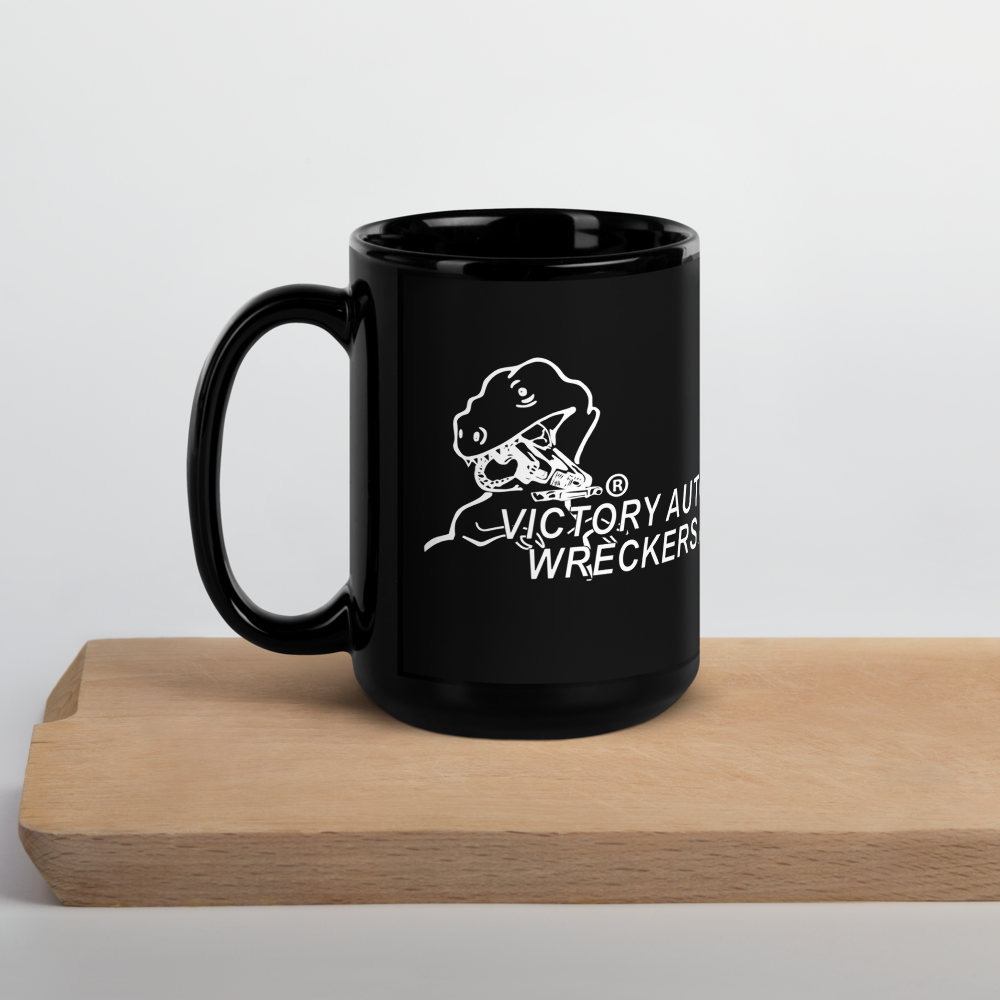 Victory Auto Wreckers Black Glossy Mug